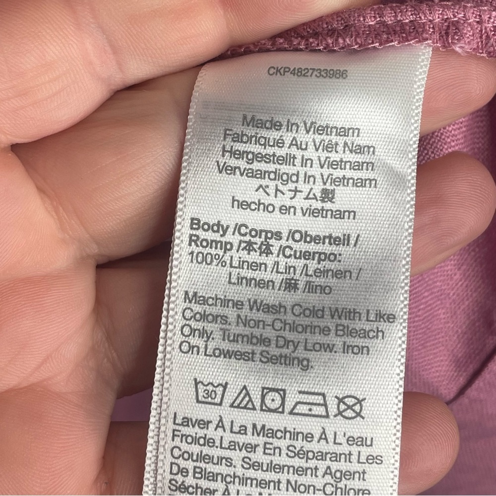 Madewell Bateau-Neck Tank in 100% Linen Beach Coastal Vacation in Shaded Pink L - Picture 11 of 12